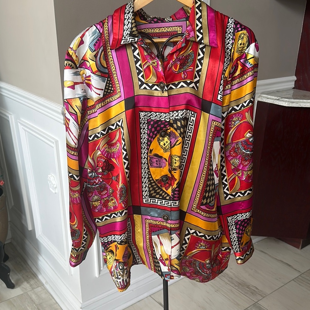 Vibrant Graphic Button-Up Shirt